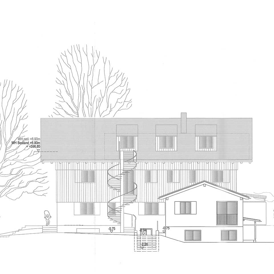 Umbaupläne der Villa südSee in Seeshaupt